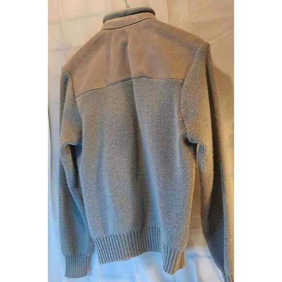 Bronzini Men's Sweater Jacket Gray Mock Neck Pocket Full Zip Lined Ribbed Hem S - Picture 3 of 6